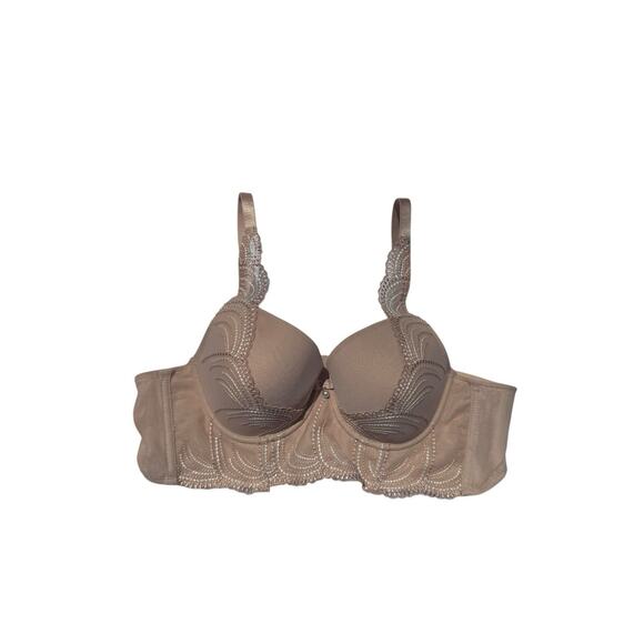 Parfait CAMEO ROSE Pearl Longline Plunge Support Bra US 36C Petal Pink Sexy Lace - Picture 6 of 13